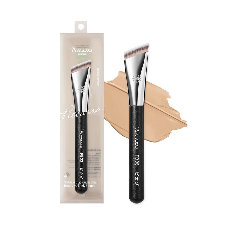 Piccasso FB33 Foundation Brush – Tapping Cover Brush for Liquid & Cream Foundation, Fills Pores with Soft Bristles for Smooth and Flawless Face Makeup, Professional Korean Beauty Tool - Image 1